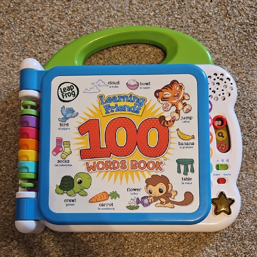 #3465 LeapFrog Learning Friends 100 Words Book - Green and White